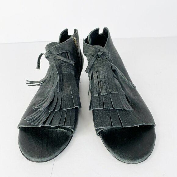 Elizabeth And James Shoes Womens Size 8 Elisa Ankle Bootie Open Toe Black Kilte - Picture 2 of 9